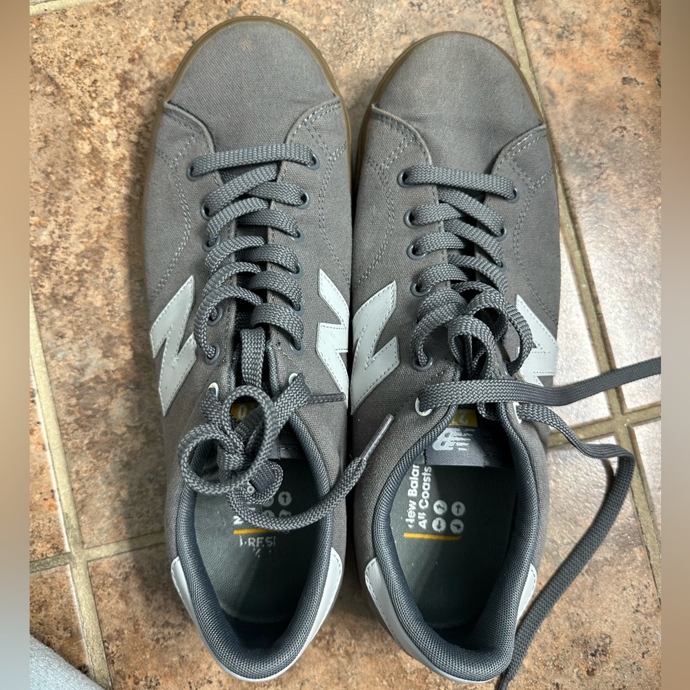 New Balance 210 canvas gray. Hardly worn. Great shoes!  Size 12.